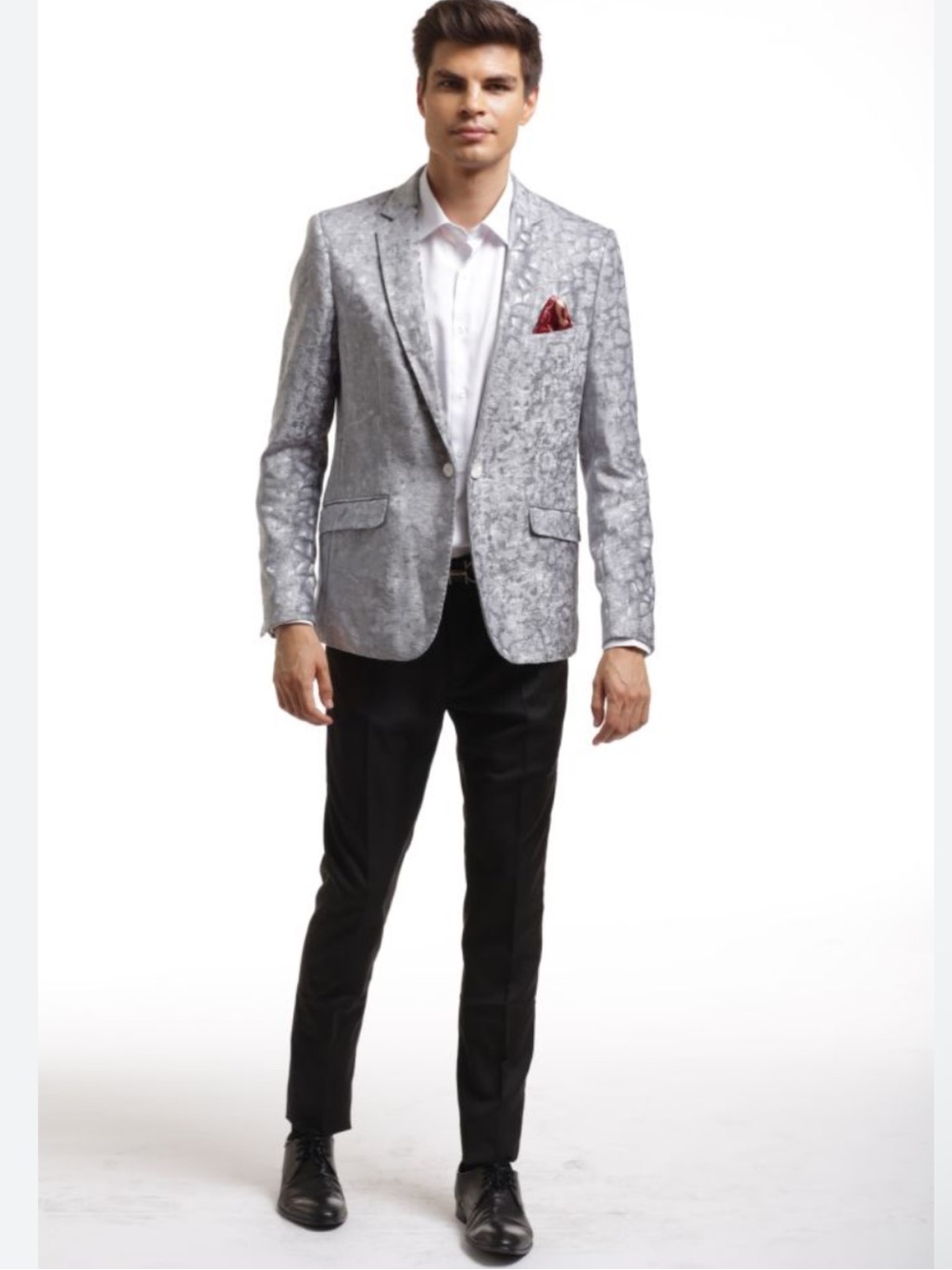 Tallia Blazer Jacket Blue Macy's Light Blue Floral-Check Men's Blazer